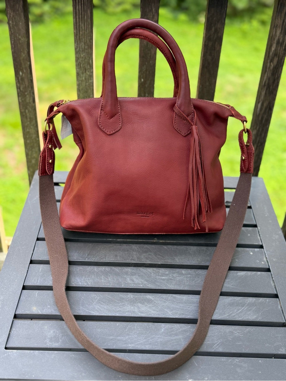 Margot New York Dani Burgundy Leather Satchel